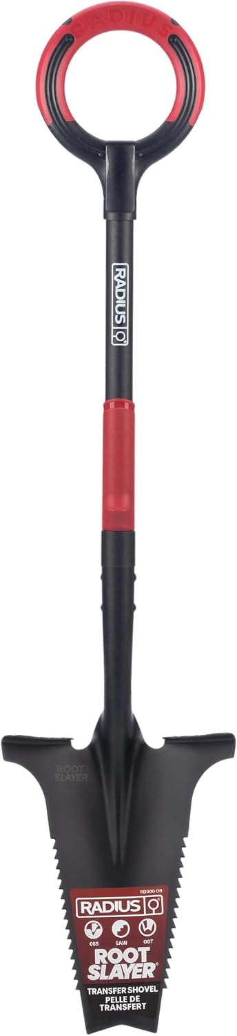 Root Slayer RS220 Heavy Duty Garden Shovel, Serrated Blade, Black