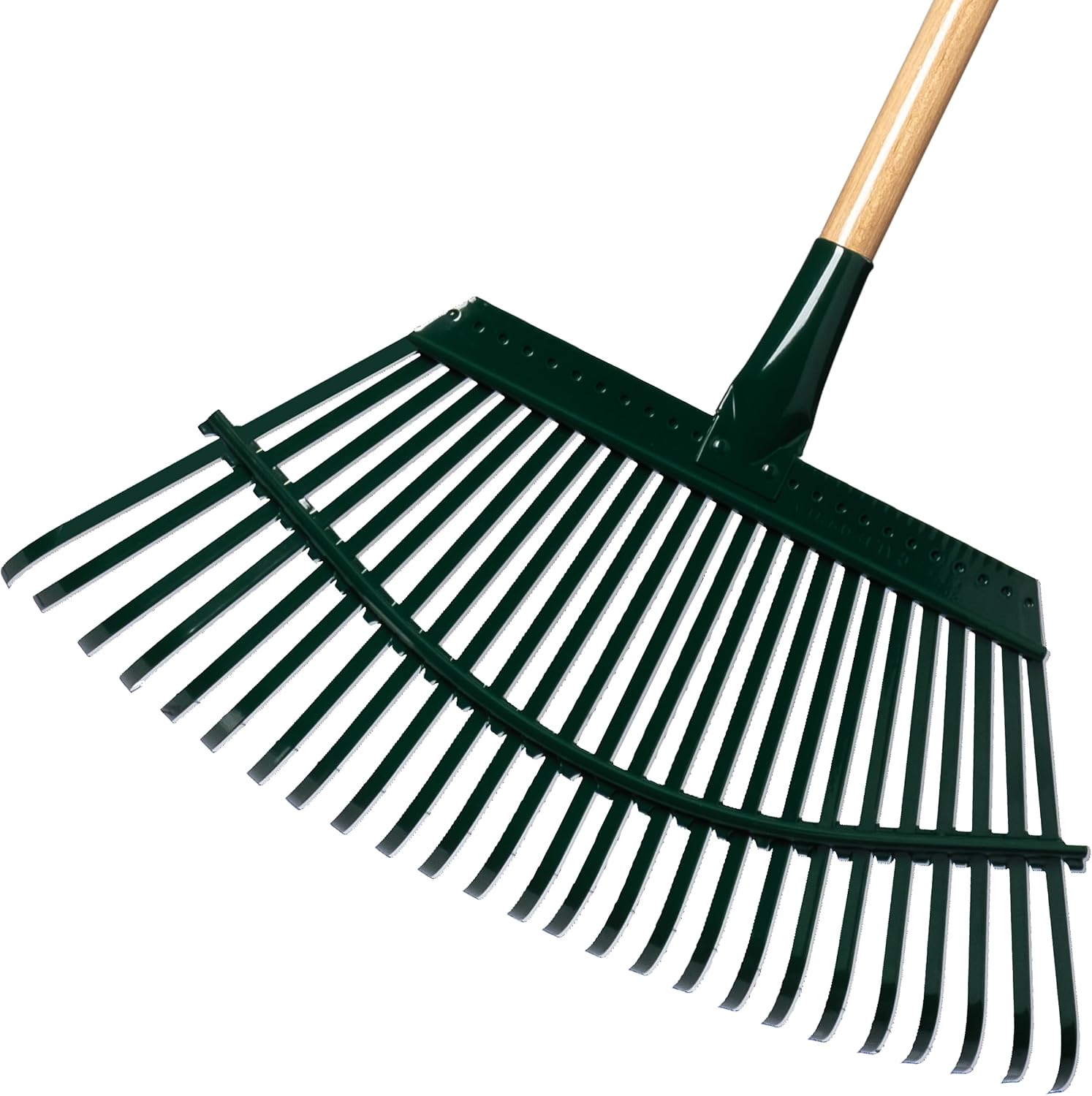1W Lawn Rake 19-Inch Steel Head with 48-Inch Wood Handle