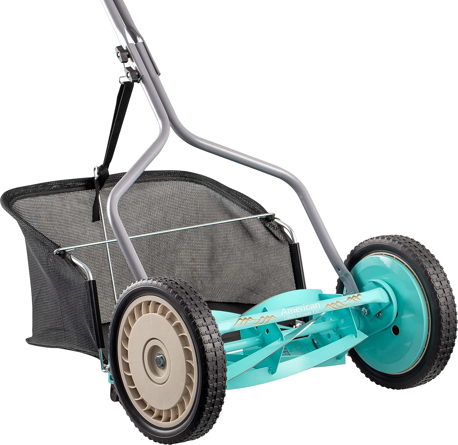 American Lawn Mower Company 1304-14GC 14-Inch 5-Blade Push Reel Lawn Mower with Grass Catcher, Mint