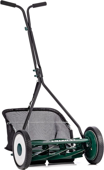 American Lawn Mower Company 1725-16GC 16-inch 7-Blade Reel Mower with Grass Catcher, Specialty Grass Mower, Green