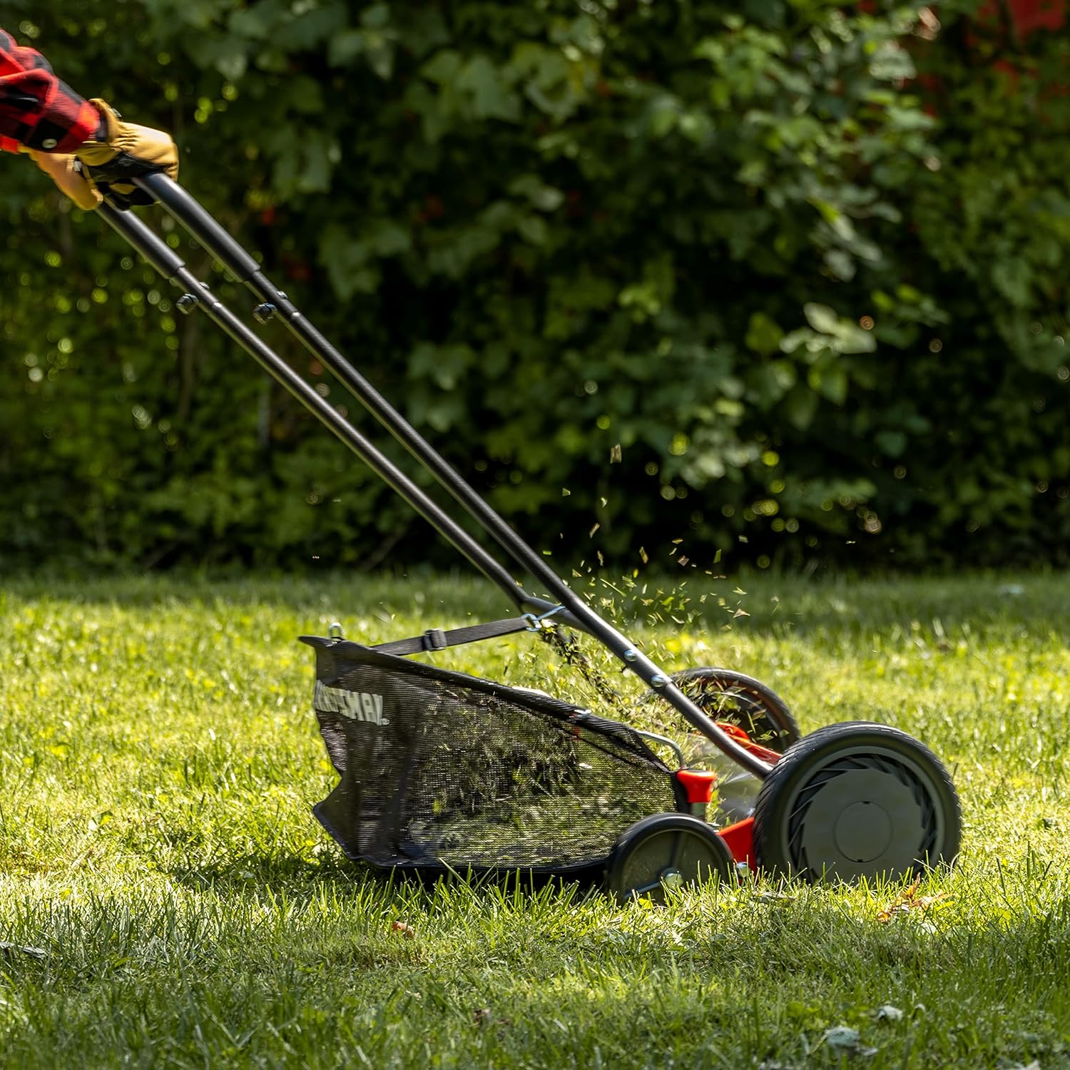 Craftsman 1816-18CR 18-Inch 5-Blade Push Reel Lawn Mower with Grass Catcher, Red