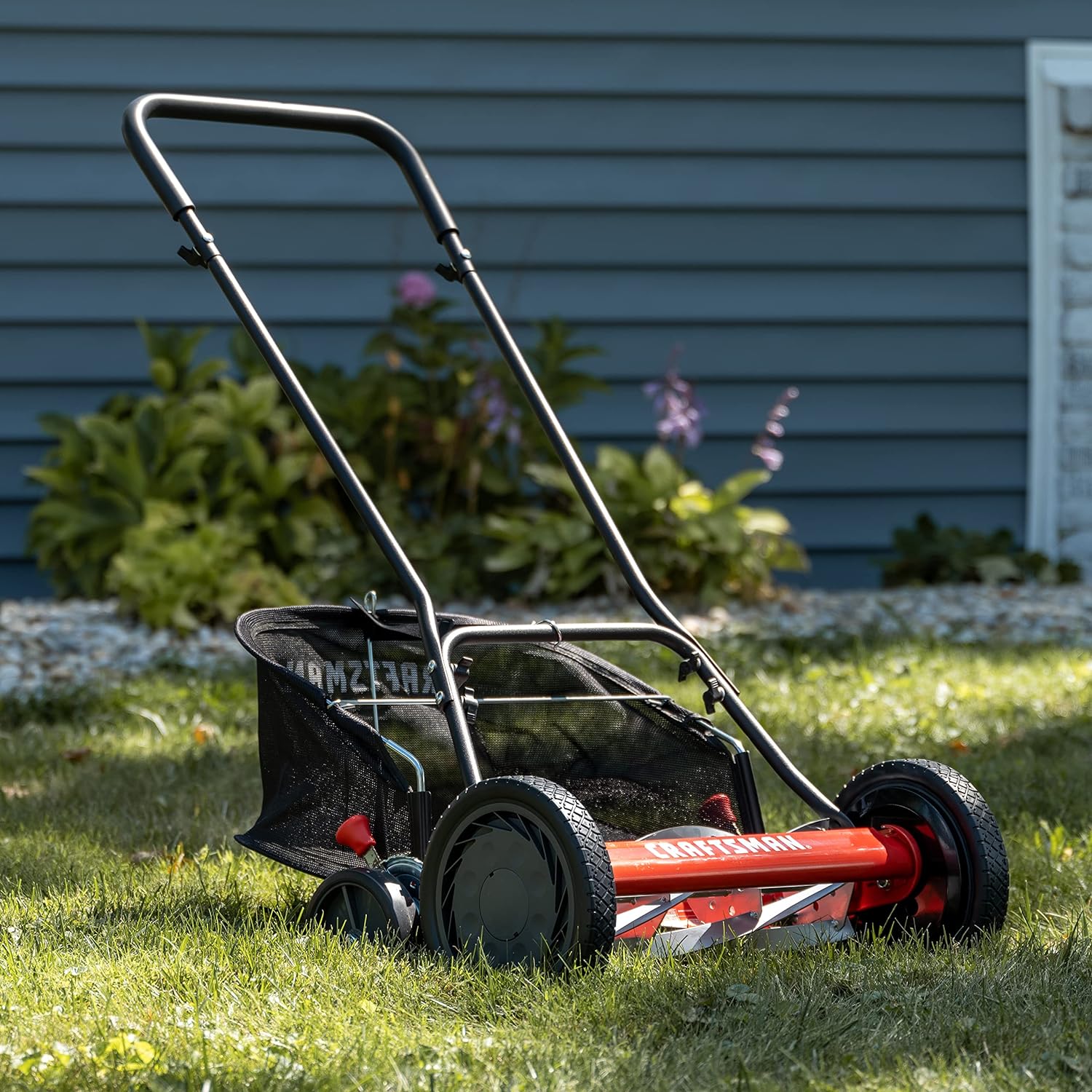 Craftsman 1816-18CR 18-Inch 5-Blade Push Reel Lawn Mower with Grass Catcher, Red