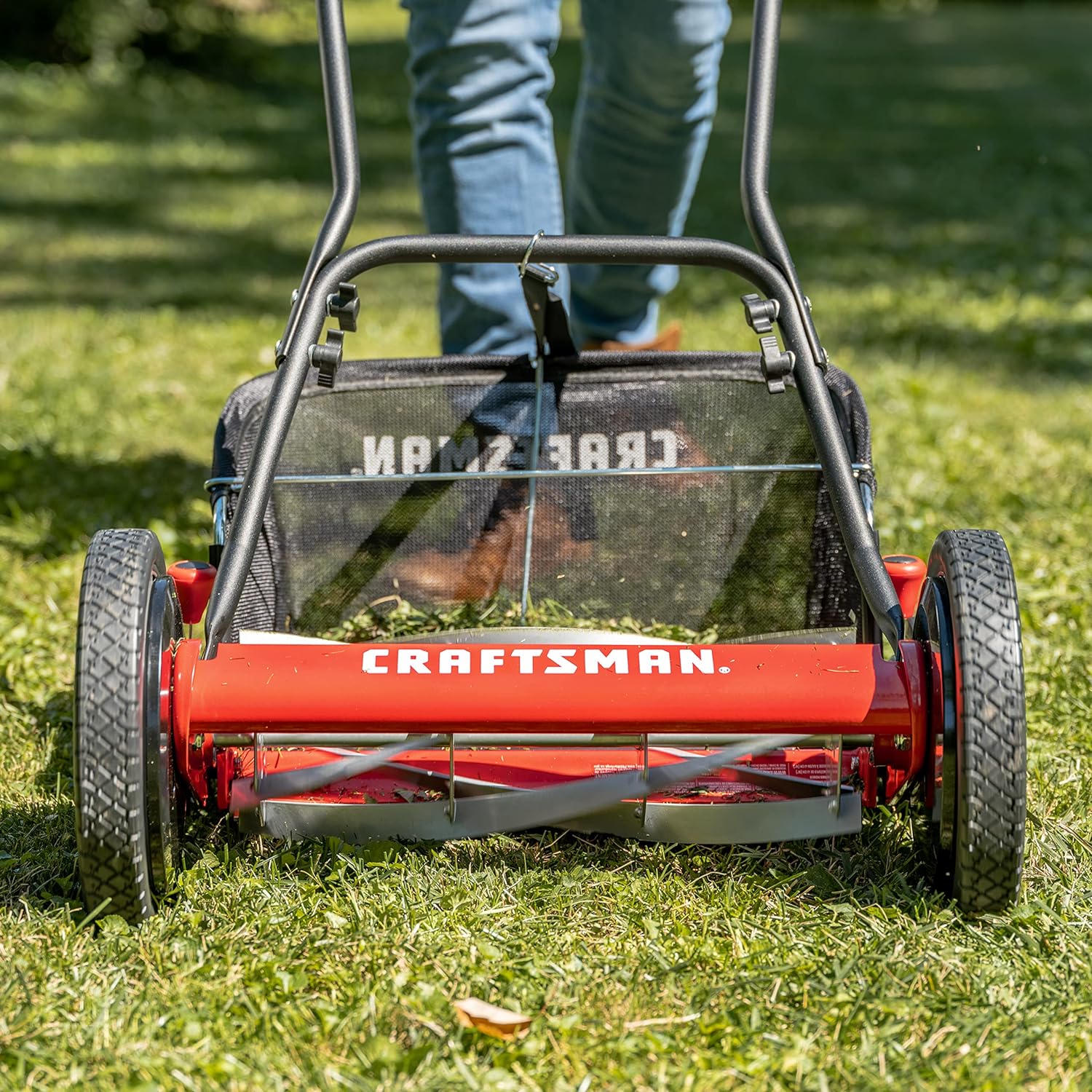 Craftsman 1816-18CR 18-Inch 5-Blade Push Reel Lawn Mower with Grass Catcher, Red