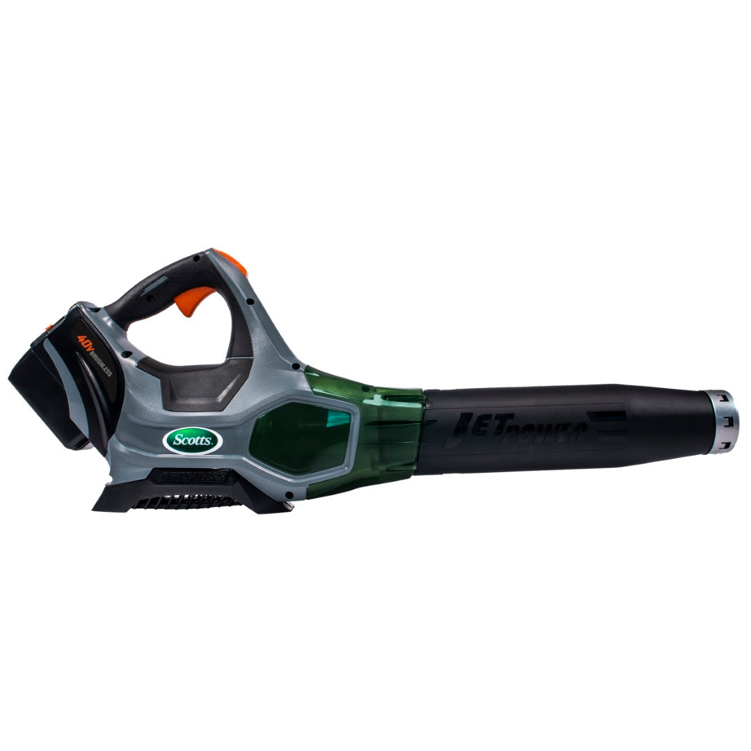 Scotts 140 MPH 500 CFM 40-Volt Lithium-Ion Cordless Handheld Leaf Blower Scotts 140 MPH 500 CFM 40-Volt Lithium-Ion Cordless Handheld Leaf Blower
